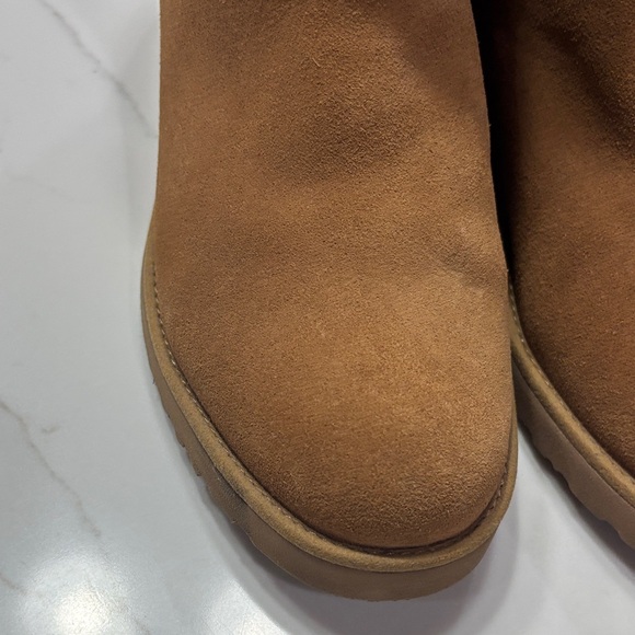 UGG classic ankle fur Women's Suede Boots in Chestnut - Picture 5 of 14